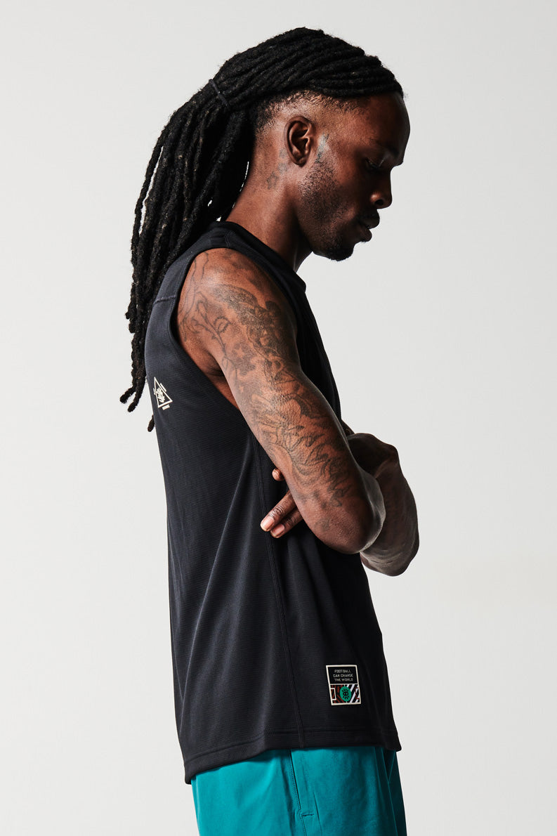 Terra Unisex Football Training Tank - Black
