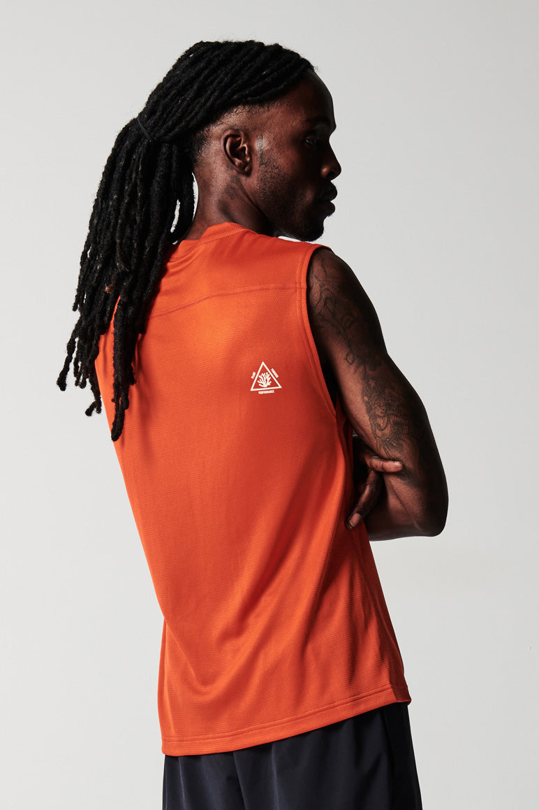 Terra Unisex Football Training Tank - Burnt Ochre